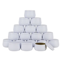 Boîte en fer blanc 8oz noire, dorée et blanche avec couvercles pour bougies, pots de fabrication de bougies en gros, conteneurs en fer blanc