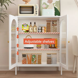 <span class=keywords><strong>Aparador</strong></span> Moderno de Acero con Estantes Ajustables y Base de Patas Altas para Facilitar la Limpieza Debajo del Mueble en el Pasillo - Product Image 3