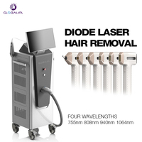 Équipement professionnel d'épilation au laser à diode 4 longueurs d'onde 755nm 808nm 940nm 1064nm avec détecteur IA pour cliniques européennes