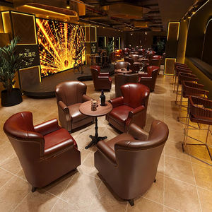 Canapé de style américain rétro Fauteuil en bois massif <span class=keywords><strong>Chaise</strong></span> de bar à cigares Hôtel Café Canapé Sièges de stand - Product Image 3