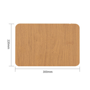 Custom Natural Wood Look PU Leather Wireless Charger <b>Mouse</b> <b>Pad</b> 2 in 1 Multi-Function 5W 15W Fast Wireless Charging Mousepad - Product Image 6