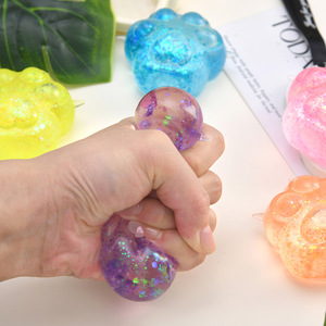Cartoon Cute Crystal <b>Cat</b> Claw Squeeze Toy Squeeze Stress Ball Soft Decompression <b>Squishy</b> Toy Slow Rebound Squishes Toys for Kids - Product Image 1