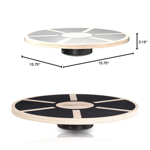 Heim-Fitness Yoga Pilates Prototyp Balance-Trainer-Brett Schwarzes Holz-Wobble-Übungs-Balanceboard - Product Image 2