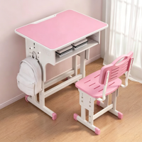 Ensemble de bureau et chaise en plastique réglable en hauteur, moderne et confortable, pour les étudiants, le bureau à domicile et la salle de séjour
