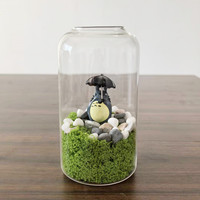 Pot en verre borosilicate fait main de 7*10 cm avec bouchon en liège pour la maison ou le bureau