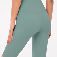 Legging Yoga wanita, legging wanita terasa telanjang untuk musim panas pinggang tinggi, angkat pantat, celana pendek aktif ketat untuk Yoga & Fitness