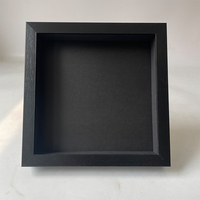 Échantillon gratuit 5X5 6x6 7X7 8x8 9x9 10x10 pouces carré véritable boîte d'ombre en verre tout noir 1.2 pouces 3cm 5cm cadre de boîte d'ombre profonde
