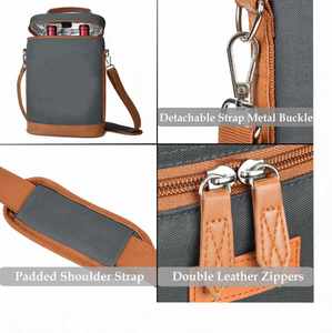 Custom 2-Bottle Insulated Wine Cooler Bag Tumblers for <b>Beach</b> Travel Carrying Wine <b>Accessories</b> Featuring Stylish Purse Design - Product Image 4