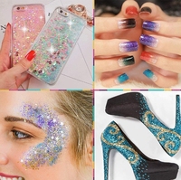 Paillettes holographiques PET fines de 0,2 mm, 1 kg, paillettes laser brillantes, flocons hexagonaux, fournisseur, corps, cheveux, visage, brillant à lèvres