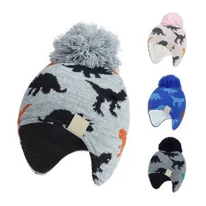 可爱的婴儿帽子和帽子儿童防弹器耳罩帽子冬款帽子和围巾冬季婴儿帽子套装