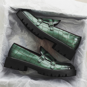 slip on <b>Shoes</b> Men Platform Thick <b>Sole</b> <b>Soft</b> Microfiber Leather Dress <b>Shoes</b> 38-44 Contrast Color Casual Loafers for Men - Product Image 5