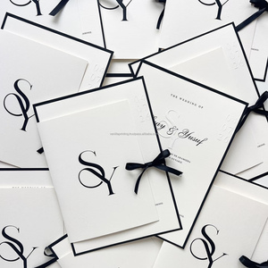 Luxury Classic <b>Wedding</b> <b>Invitation</b> Card <b>Embossed</b> Design Letterpress Printing Fancy Paper Custom Logo Color Options Printing - Product Image 3