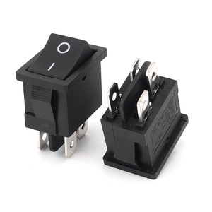 KCD1-104 4 vị trí 2 Pin on off 125VAC 250VAC Đen Rocker Thiết bị chuyển mạch bảng điều khiển thuyền chuyển đổi - Product Image 3