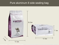 Sachet Doypack Personnalisé Transparent Qualité Alimentaire à Huit Soudures Latérales 7x11 avec Fermeture Zip Sécurisée en PET/PE Stratifié