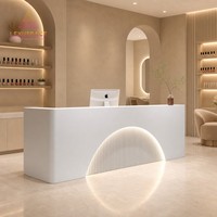 Bureau d'accueil de luxe moderne et écologique pour clinique dentaire, salon, hôtel et hôpital avec logo personnalisé