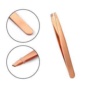 Ensemble de pinces à épiler pour sourcils en acier inoxydable rose gold avec logo personnalisé, outil professionnel de précision pour l'épilation des sourcils - Product Image 5