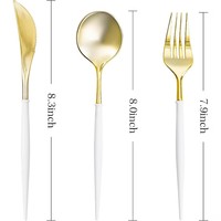 Ensemble de couverts jetables de luxe BST en plastique doré, robustes et écologiques, couteau, fourchette, cuillère, ustensiles pour mariage, fête, banquet