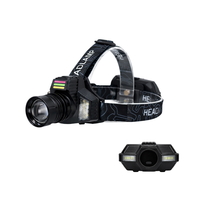 Lampe frontale en aluminium avec zoom, laser LED, détecteur de mouvement, rechargeable 18650, super lumineuse, torche frontale de camping, lumière rouge, batterie externe, chasse
