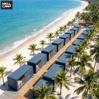 Maison capsule WELLCAMP, maison préfabriquée modulaire, petite maison à ossature en acier, alimentée à l'énergie solaire, pour villa, bureau, complexe hôtelier, glamping, hébergement