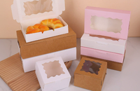 Boîte à biscuits de pâtisserie très vendue, boîte à clapet transparente en carton ivoire avec fenêtre, finition mate