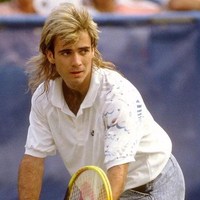 Perruque de fête Andre Agassi, joueur de tennis, style mulet
