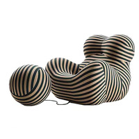 Fauteuil de relaxation design et créatif, réglable, pour chambre, salon, hôtel, style tendance, en tissu rayé « Étreinte de Mère »