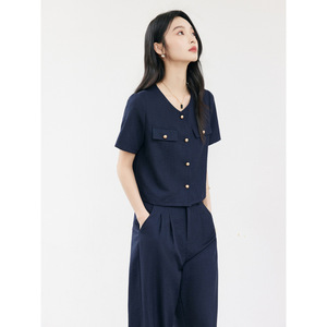 Women's Tencel Linen Suit Set Short Sleeve Summer Breathable Business Casual Work Wear Professional Commute Outfit - Product Image 2