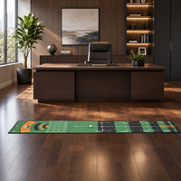 Tapis d'entraînement de golf pour putting, intérieur/extérieur, long, avec marqueurs d'alignement, équipement portable
