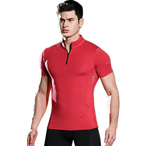Fitness Compression Breathable Zipper Quick Drying Comfortable Exercise Turtleneck Men's Tops Shirt