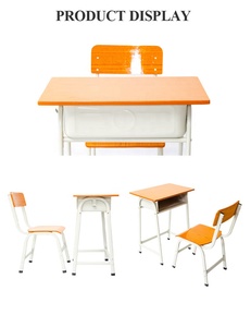 Muebles escolares Silla <span class=keywords><strong>de</strong></span> escritorio <span class=keywords><strong>de</strong></span> madera para estudiantes <span class=keywords><strong>Mesa</strong></span> <span class=keywords><strong>de</strong></span> <span class=keywords><strong>estudio</strong></span> barata y silla Juego individual Escritorio y silla para escuela primaria - Product Image 4