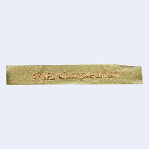 Fascia Decorativa 'Buon Compleanno' in Oro Glitterato con Lettere Iridescenti, Elegante Decorazione per Feste - Product Image 1