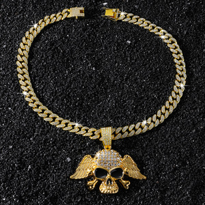 Nuevo Collar con Colgante Geométrico de Calavera y Alas, Estilo Hiphop, con Características Únicas, Venta Caliente, Collares de Moda para Hombre, Joyería al por Mayor - Product Image 4