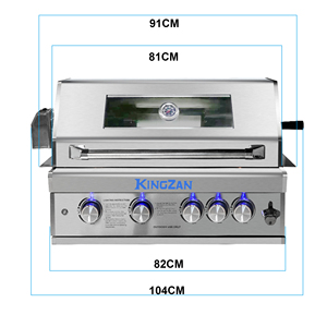 เตาบาร์บีคิวแก๊สแบบพับได้ สไตล์เกาหลี สำหรับสวนกลางแจ้ง 4 หัวเตา สแตนเลส 304 ระบบจุดไฟ Piezo ชุบโครเมียม พรีเมียม ทันสมัย สำหรับย่างสเต็ก - Product Image 3