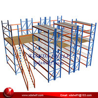 Rayonnage à palettes sur mezzanine, plateforme de mezzanine d'entrepôt, atelier, protection de sécurité, porte de rayonnage à palettes