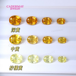 Cadermay Synthetic Citrine Oval Loose Stone Yellow For Jewelry Making - Product Image 3