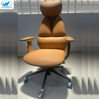 Chaise de bureau en cuir véritable ergonomique au design unique fabriqué, chef de la direction, chaise de bureau de qualité