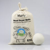Boules de séchage en laine, lot de 6 XL, 3 pouces, réutilisables, alternative naturelle au conditionneur textile, avec sac de rangement en tissu