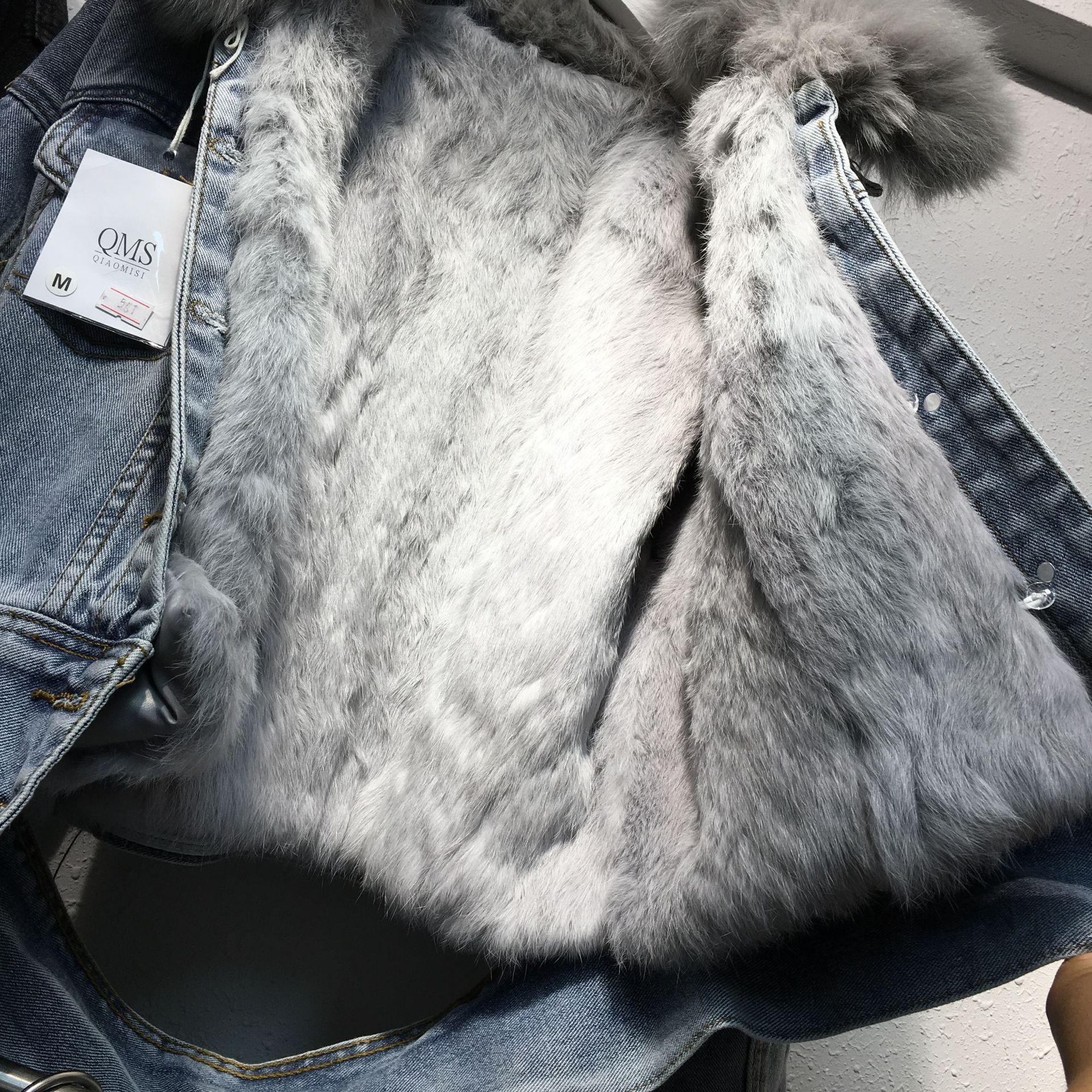 ★正規品★ 【 JEANS】 collared fur jacket 韓国人気 wool-denim-men-jacket-cosmique