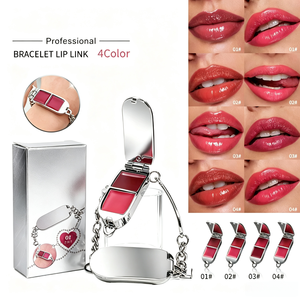 Bracelet <b>Lip</b> Link 2 in 1 <b>Lip</b> Gloss Palette Mineral <b>Cream</b> Hydrating Lasting Mirror Finish Portable Vegan <b>Lip</b> Balm Custom Logo - Product Image 1