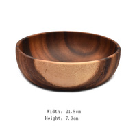 Ecologische, op maat gemaakte keukenaccessoires met aangepast logo: acacia houten serveerschaal voor fruit, eten en salade