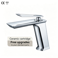 Robinet mitigeur de lavabo en céramique, robinet de bain moderne en laiton doré, monocommande, monotrou, avec certification CE pour salle de bain