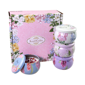 Lilin Aromaterapi Romantis dari Lilin Kedelai Per Kaleng, <span class=keywords><strong>Set</strong></span> Hadiah Terbaik, Empat Aroma, Lilin Pereda Stres, Label Pribadi, Beraroma - Product Image 3