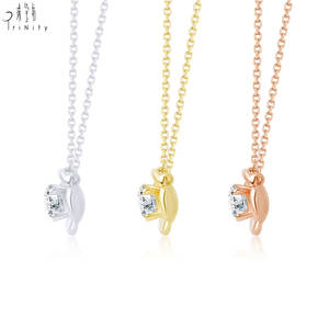 สร้อยคอจี้เพชรแท้เม็ดเดี่ยวทองคำแท้ 18K ดีไซน์หรูหราประณีต งานแฮนด์เมดยอดนิยม เหมาะสำหรับสุภาพสตรีสวมใส่ทุกวัน - Product Image 4