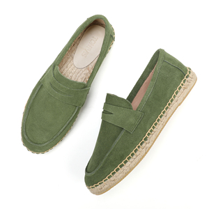 Espadrilles en <span class=keywords><strong>daim</strong></span> de luxe unisexes pour femmes, mocassins à enfiler, chaussures plates confortables pour l'été et le printemps, 100% naturelles, faites à la main - Product Image 1
