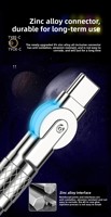 Câble de charge rapide trois-en-un avec connecteurs Micro USB et Type-C 120W en alliage pour transfert de données