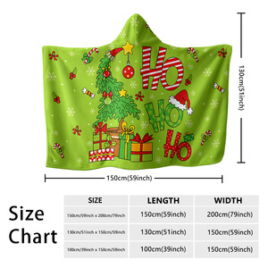Nouvelle Couverture à Capuche Personnalisée 2026 avec Imprimé Dessin Animé de Noël, Cape Châle Portable Doux et Chaud, Couverture de Canapé Paresseux pour Enfants et Adultes - Product Image 6