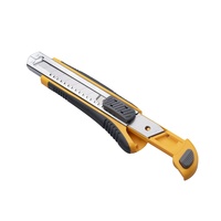 Couteau utilitaire à lame détachable à chargement automatique de 18 mm, robuste, avec 5 lames de rechange pour la découpe de boîtes en carton, fournitures de bureau et scolaires