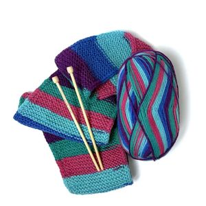 DIY Tie <b>Dye</b> Knitting Kit with Multicolor Yarn and Step by Step Pattern for Complete Beginner Scarf Knitting Kit - Product Image 1