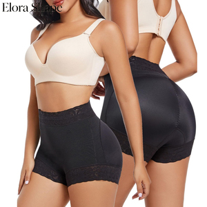 Culotte gainante taille haute, effet ventre plat et remonte-fesses, longueur mi-cuisse, avec silicone antidérapant et bordure en dentelle, invisible sous les robes, gaine sculptante - Product Image 1
