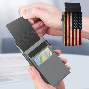 Elegante Mini alluminio RFID blocco porta carte e Pop-Up <span class=keywords><strong>portafoglio</strong></span> soldi Design alla moda con chiusura <span class=keywords><strong>a</strong></span> <span class=keywords><strong>Clip</strong></span> per carte di credito - Product Image 3